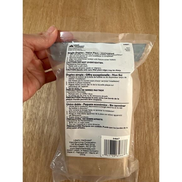 Lot of 6 Brainerd Studio Single Duplex Wall Plates Unfinished Birch Wood 64667 - Picture 2 of 2